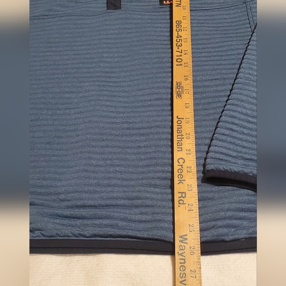 L.L. Bean Men's Teal And Navy Trim 1/4 Snap Ribbed Pull Over With Pockets. Sz XL - Picture 6 of 8